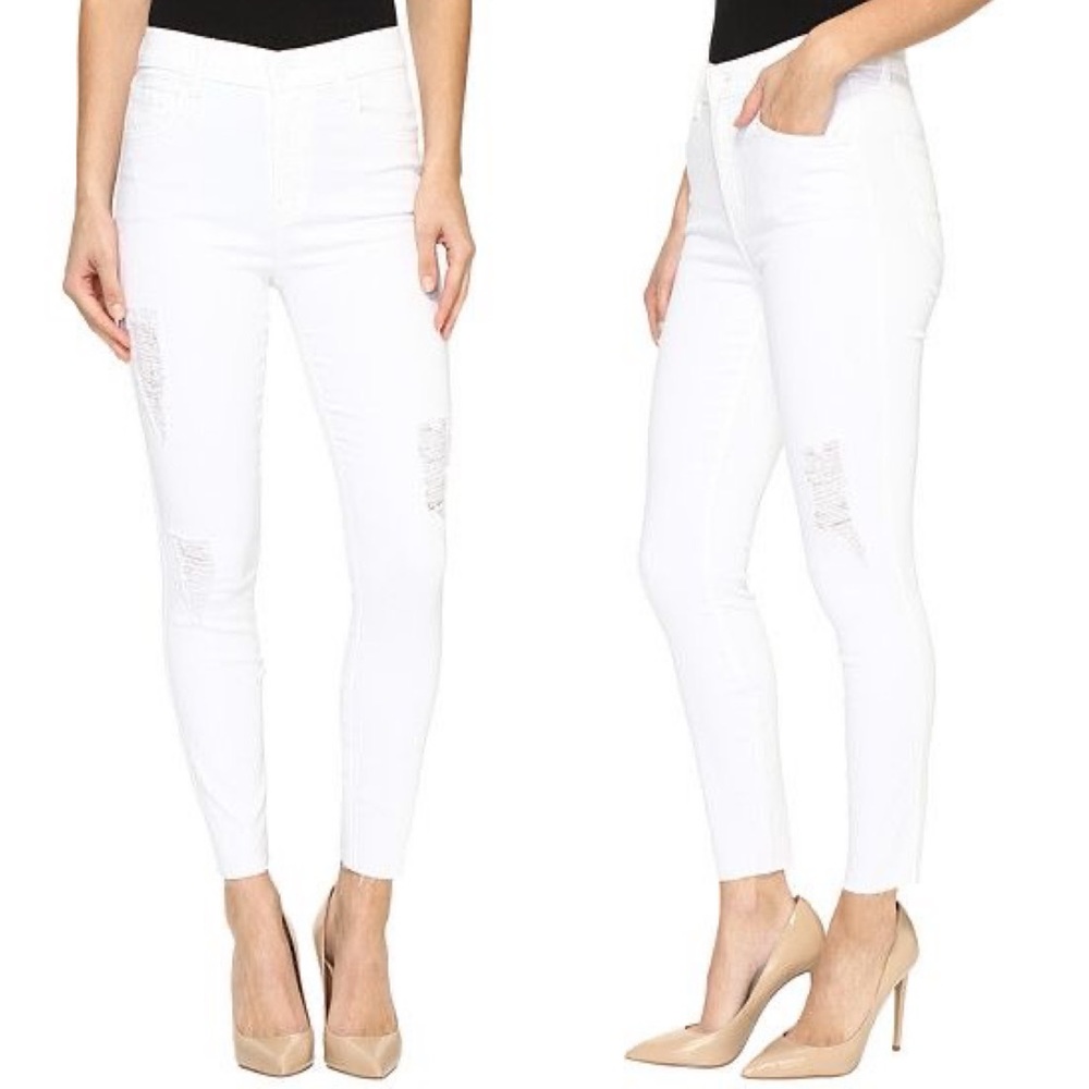 Level 99 Janie High Rise White Skinny Jeans